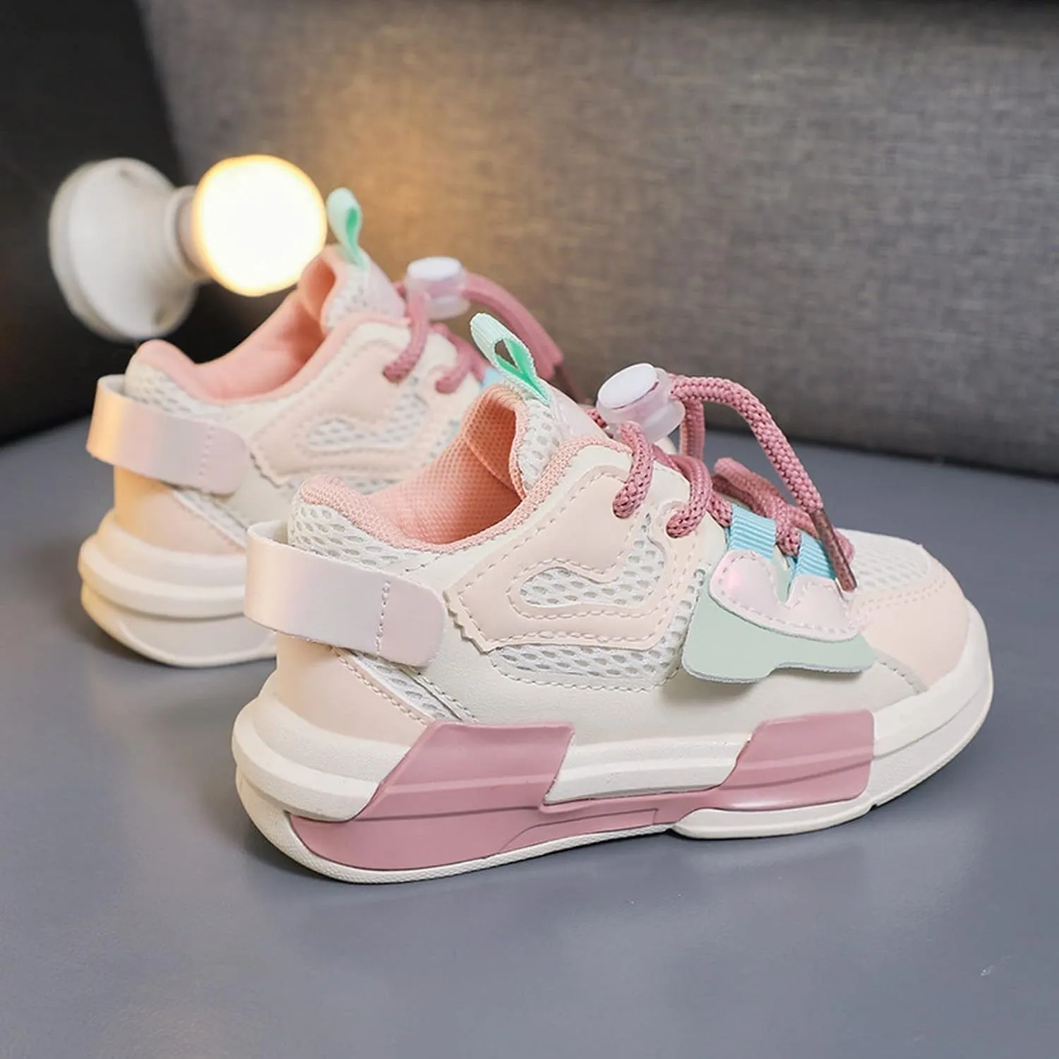 1 to 11 Years Toddler Kids Sports Shoes Lace-up Breathable Outdoor School Trainers Basketball Little Girls Shoes 4t