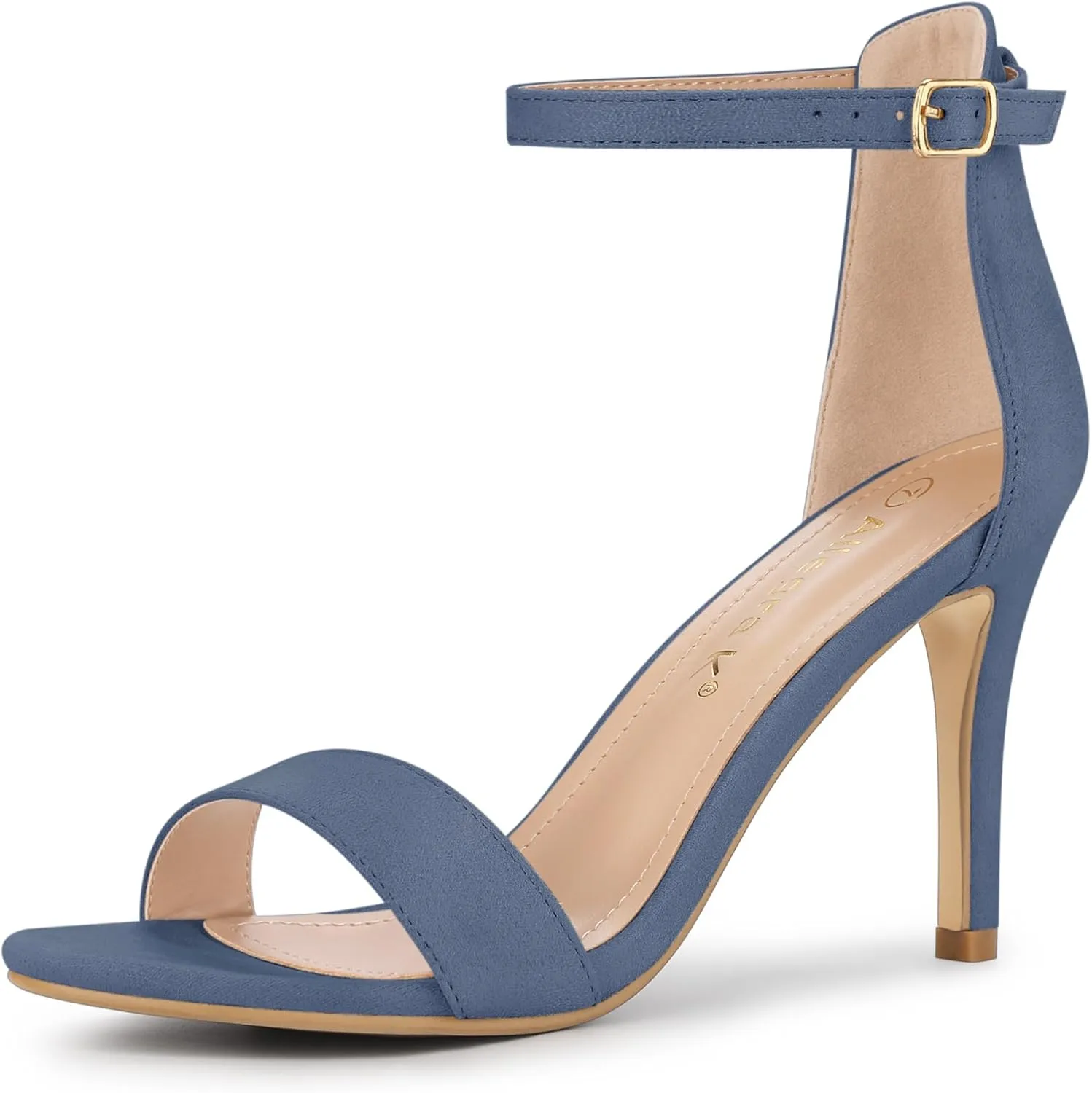 Allegra K Women's Suede Ankle Strap High Stiletto Heel Sandals