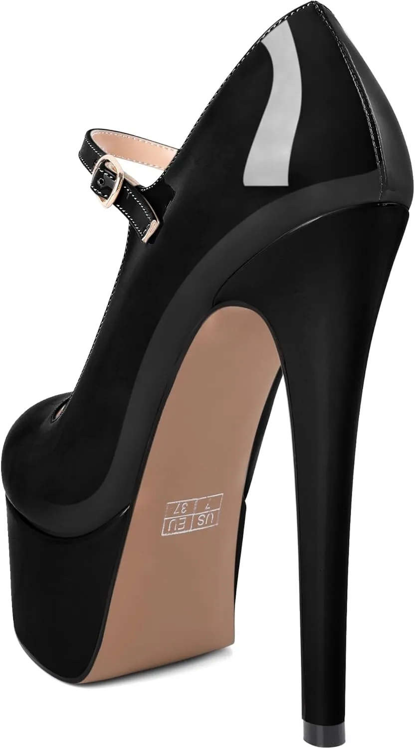 AUMOTED Women's Platforms Pumps 5.9 inch Stiletto High Heels Sexy Shoes for Wedding Party