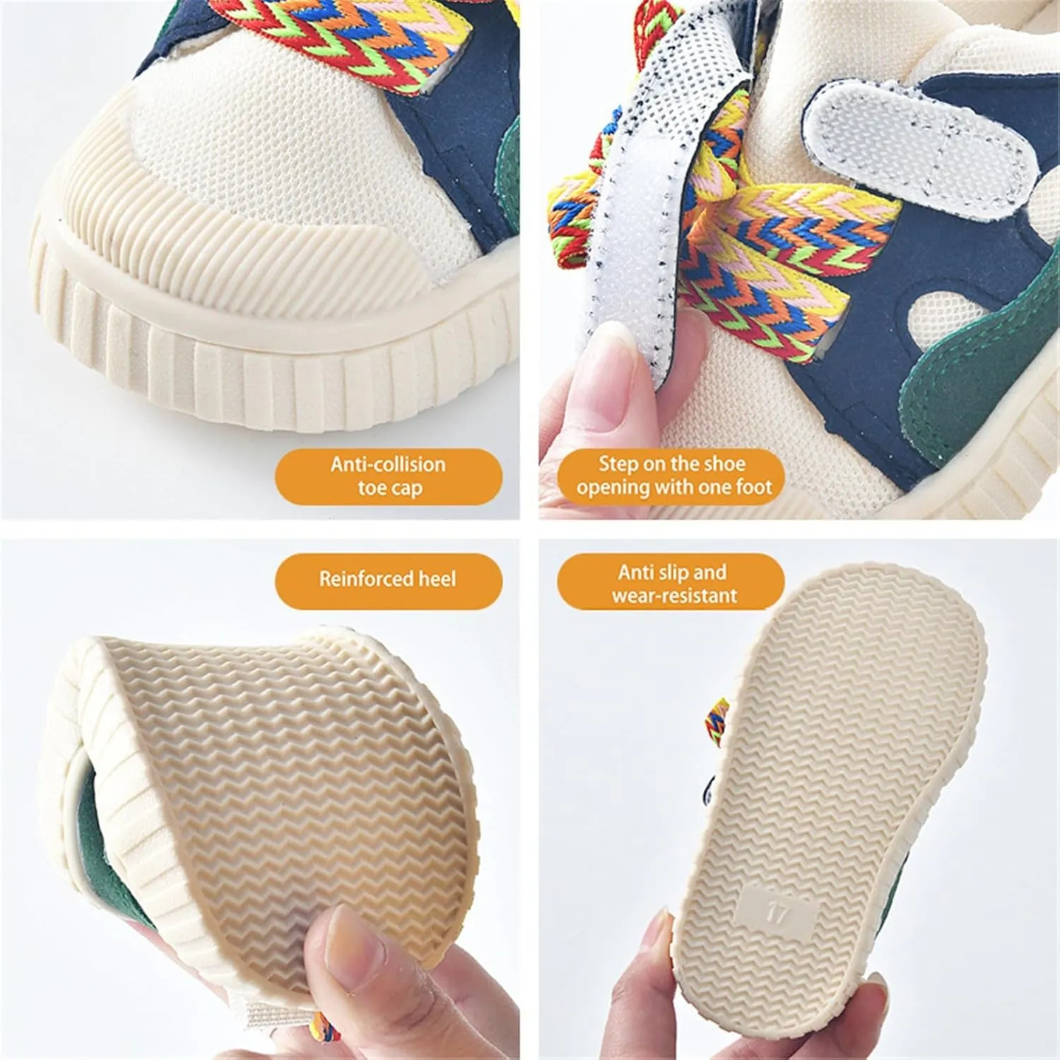 Boys 2024 New Tennis Shoes Big Kid Baby Sneakers Boys and Girls Spring and Autumn Colorful Design Soft Bottom Wide