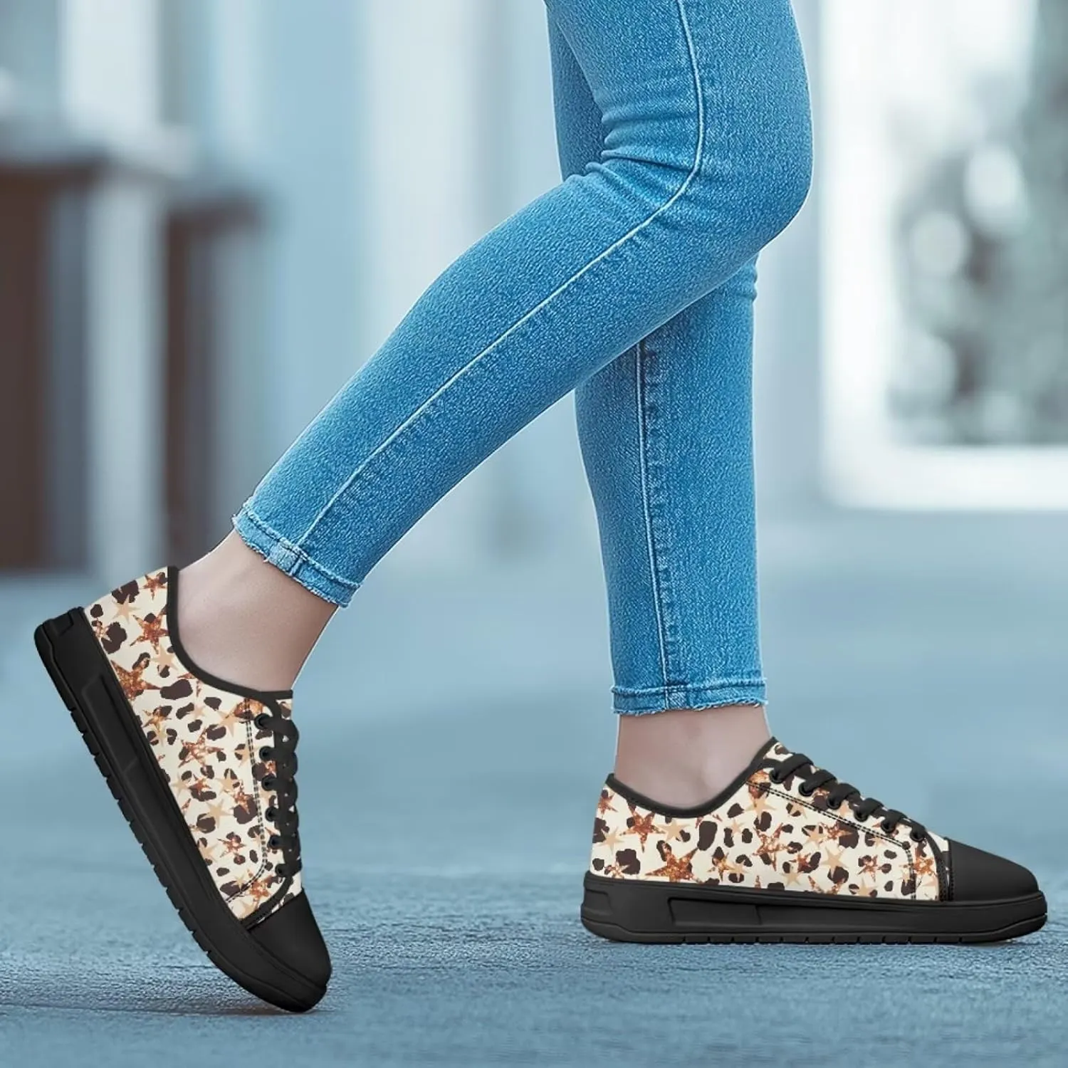 Canvas Shoes Fashion Sneakers for Women Casual Tennis Shoes with Non Slip EVA Sole Low Top Walking Footwear