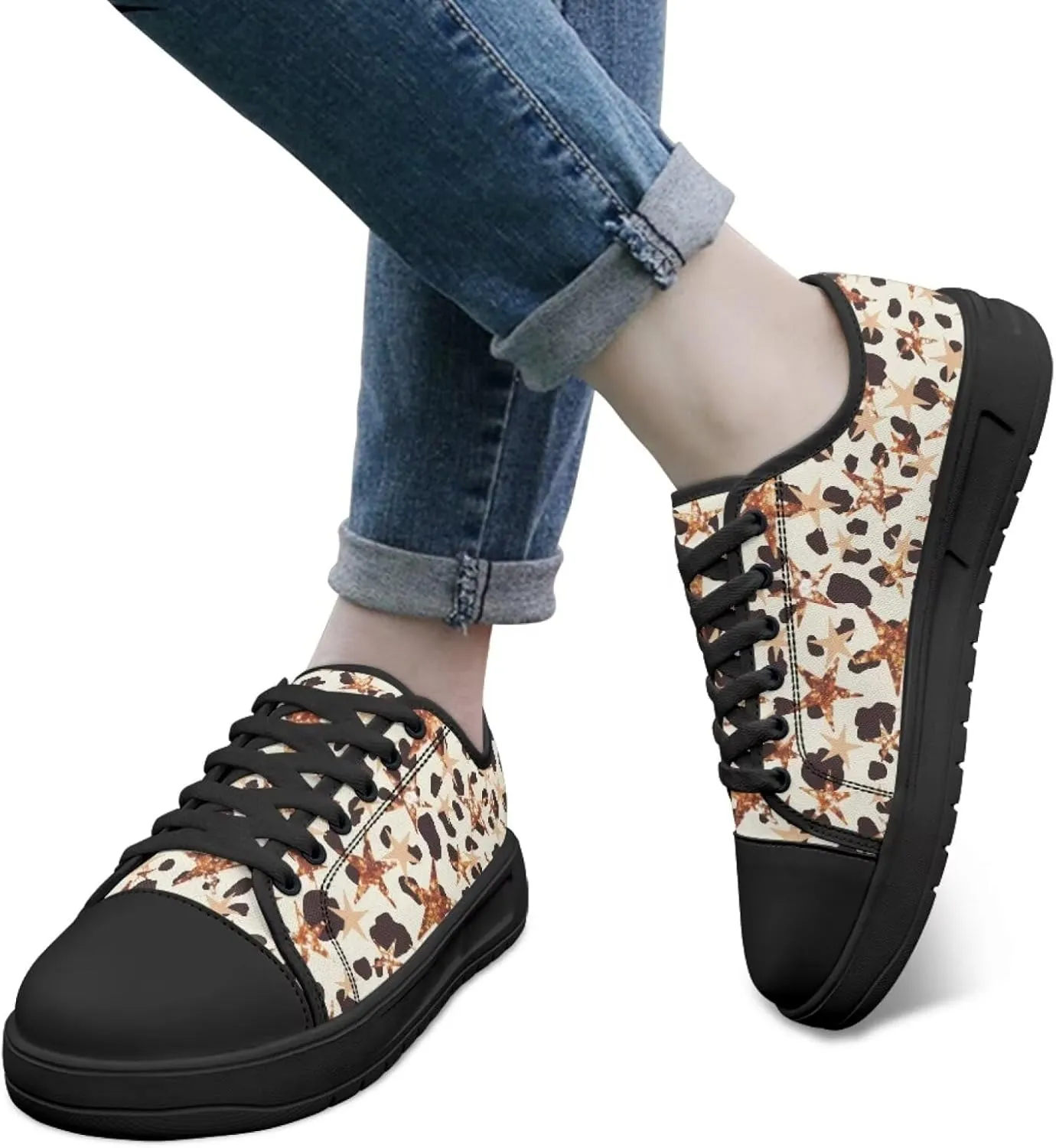 Canvas Shoes Fashion Sneakers for Women Casual Tennis Shoes with Non Slip EVA Sole Low Top Walking Footwear