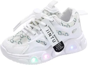 Cathalem Sneakes for Girls Kids Baby Sneakers LED Light Up Luminous Bowknot Sneakers Winter Warm Sneakers Toddler