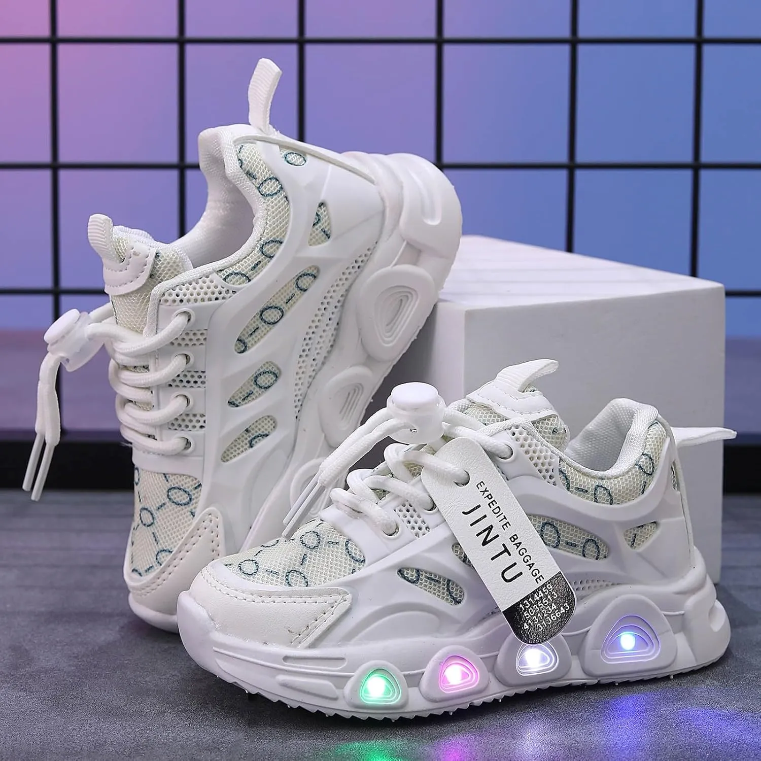 Cathalem Sneakes for Girls Kids Baby Sneakers LED Light Up Luminous Bowknot Sneakers Winter Warm Sneakers Toddler