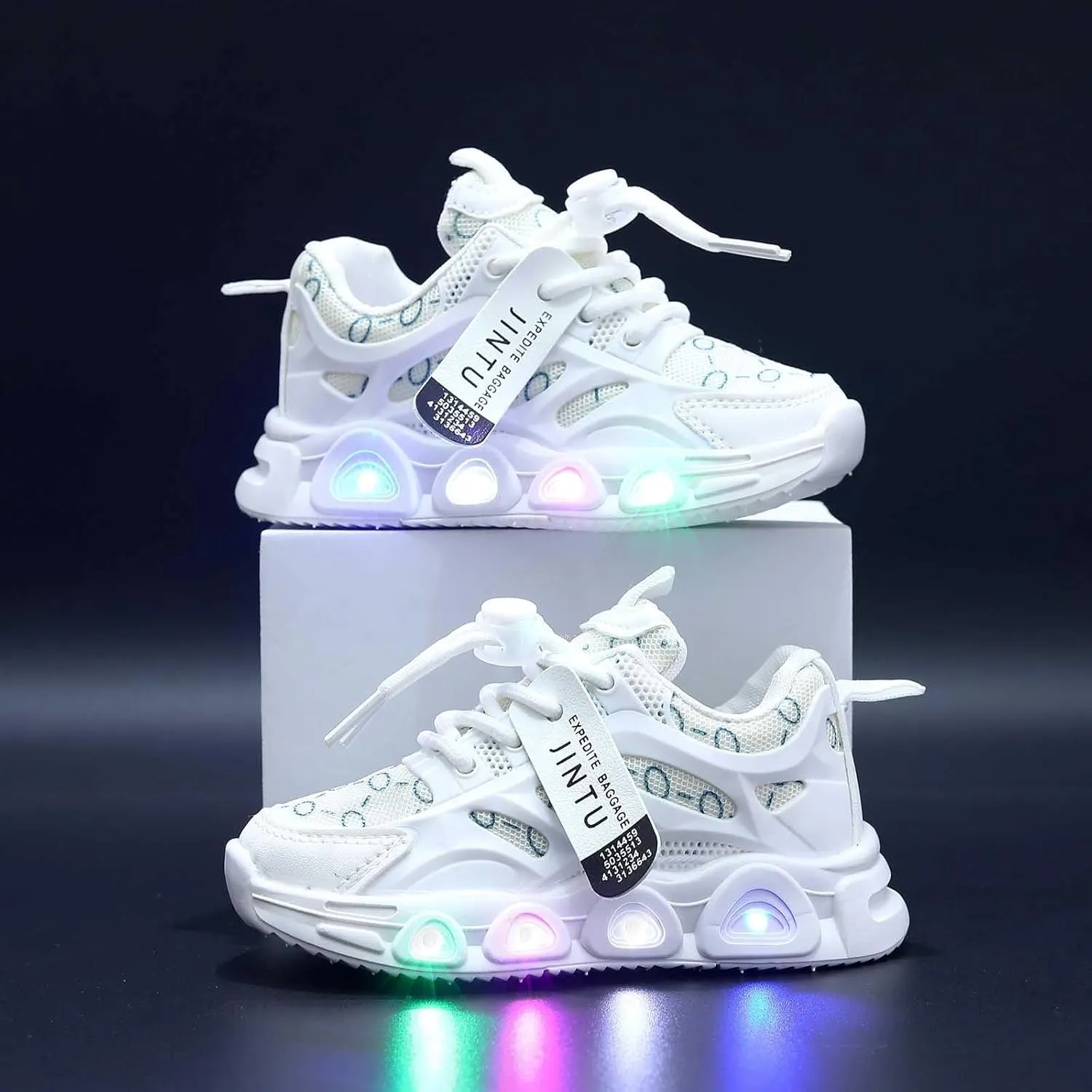 Cathalem Sneakes for Girls Kids Baby Sneakers LED Light Up Luminous Bowknot Sneakers Winter Warm Sneakers Toddler