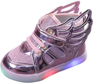 Children Light Up Shoes Baby Glitter Shoes Flashing High top Sneakers Breathable Glowing Sneaker LED Luminous Shoes