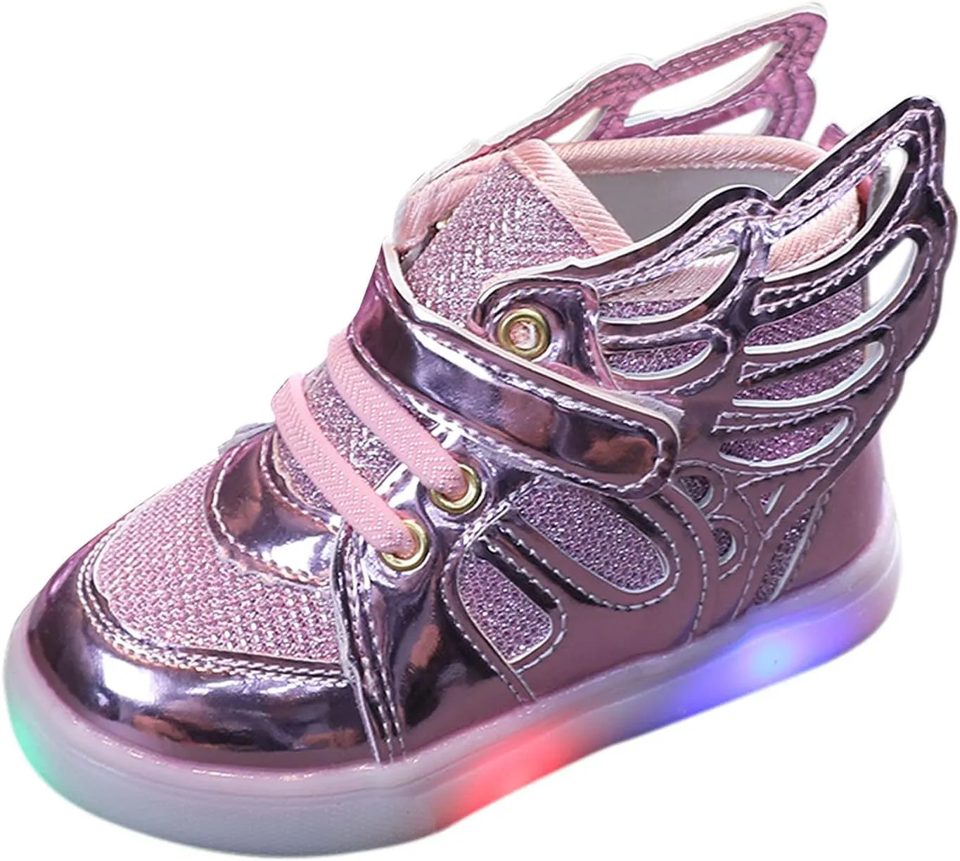 Children Light Up Shoes Baby Glitter Shoes Flashing High top Sneakers Breathable Glowing Sneaker LED Luminous Shoes