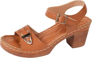 Chunky Heels Ankle Strap High Heel Sandals for Women Red Heels for Women Women's Chunky Low Heels Open Toe Sandals