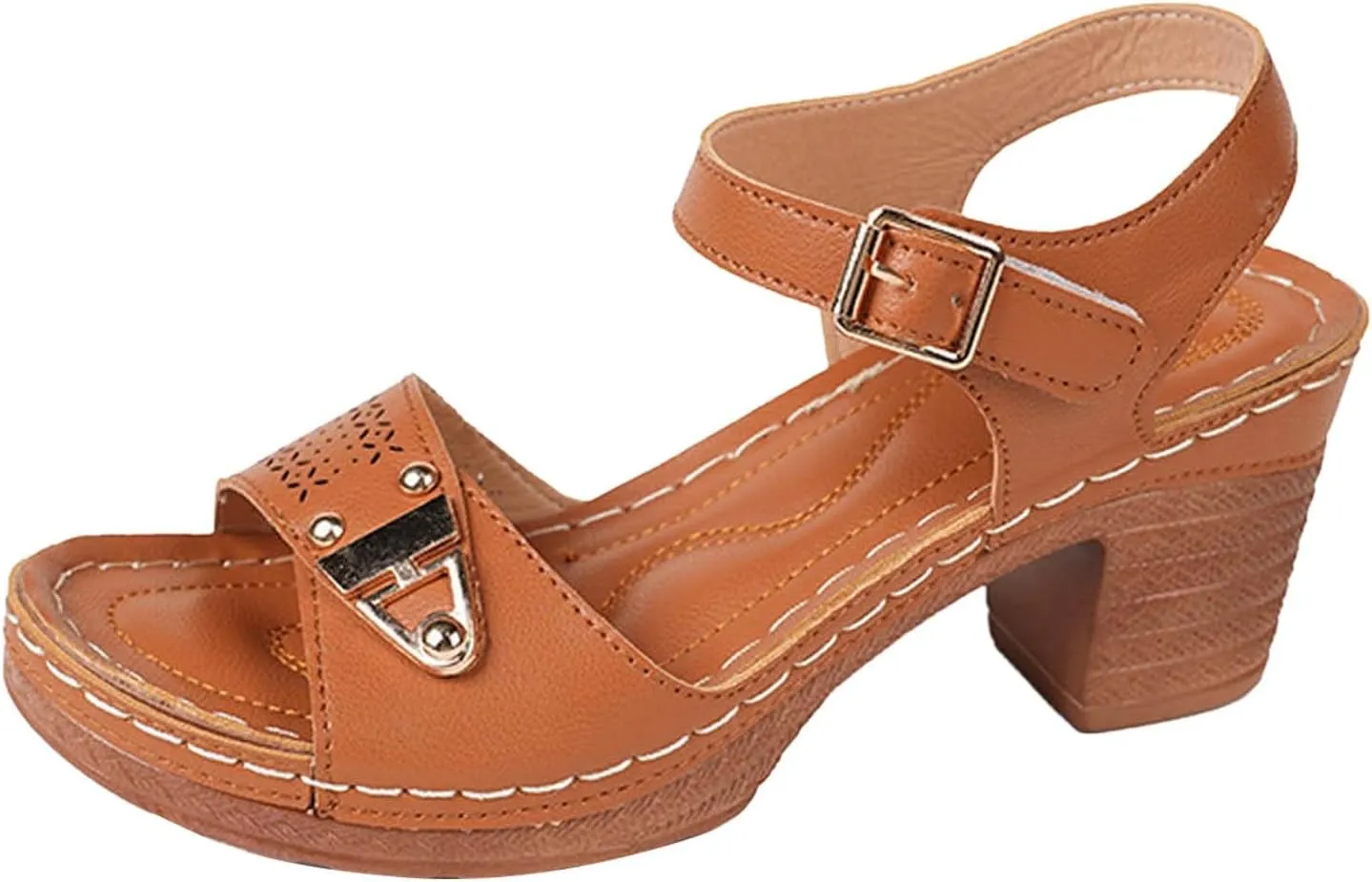 Chunky Heels Ankle Strap High Heel Sandals for Women Red Heels for Women Women's Chunky Low Heels Open Toe Sandals