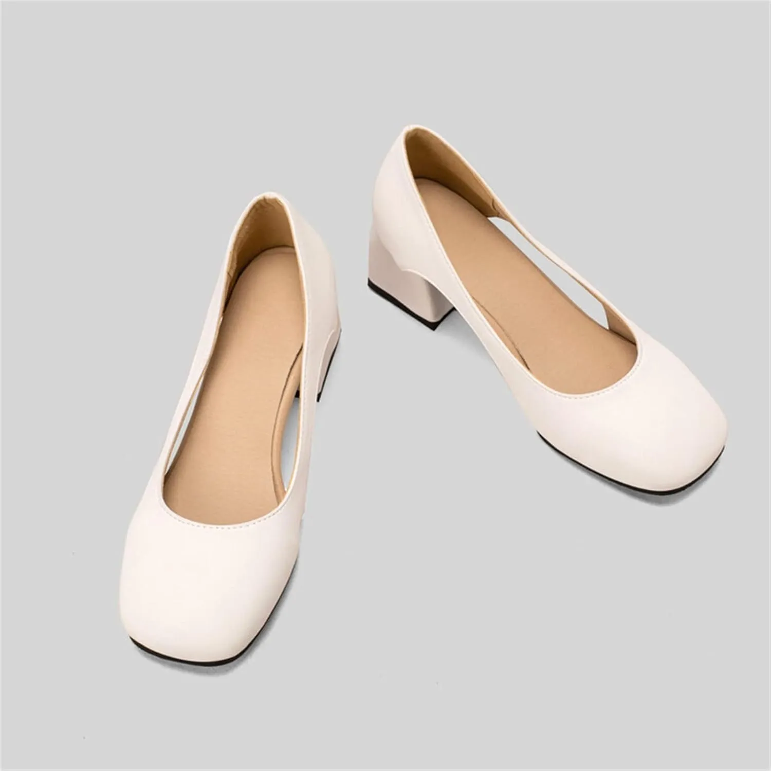 Chunky Heels for Women T Strap Mary Janes Closed Toe Dress Shoes Square Toe Office Shoes Suede Vintage Heels