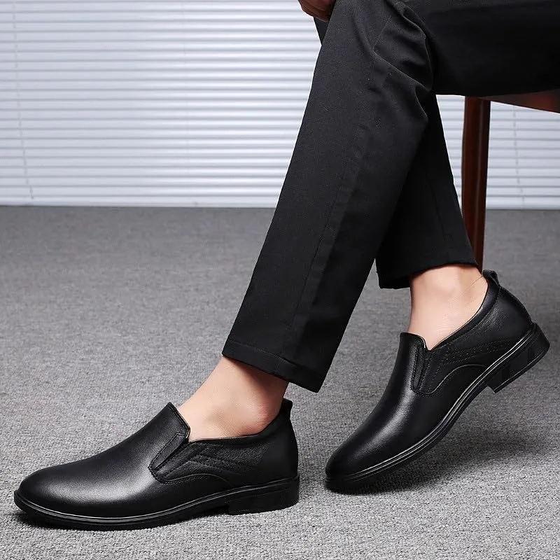 Classic Men's Leather Dress Shoes Formal Business Men Slip-On Oxfords