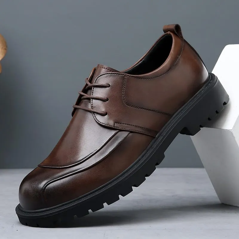 Classic Men's Leather Dress Shoes Mens Lace-Up Lightweight Casual Walking Oxfords Shoes