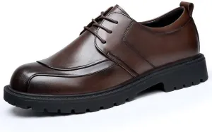 Classic Men's Leather Dress Shoes Mens Lace-Up Lightweight Casual Walking Oxfords Shoes