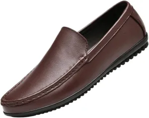 Classic Men's Leather Dress Shoes Slip On Pointed Toe Derby Shoes Classic Formal Business Oxfords Shoes