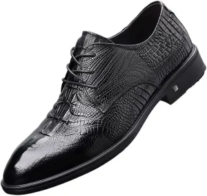 Classic Round Toe Derby Dress Shoes Cushioned Insole Design Wedding Attire Office Wear Slip-Resistant Traction Pattern