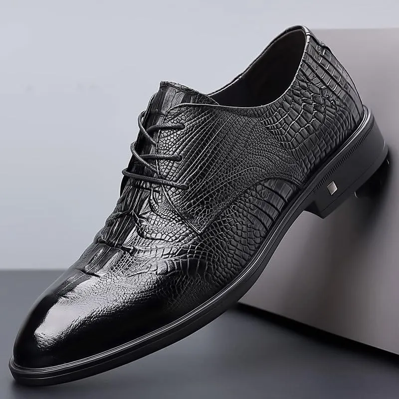 Classic Round Toe Derby Dress Shoes Cushioned Insole Design Wedding Attire Office Wear Slip-Resistant Traction Pattern