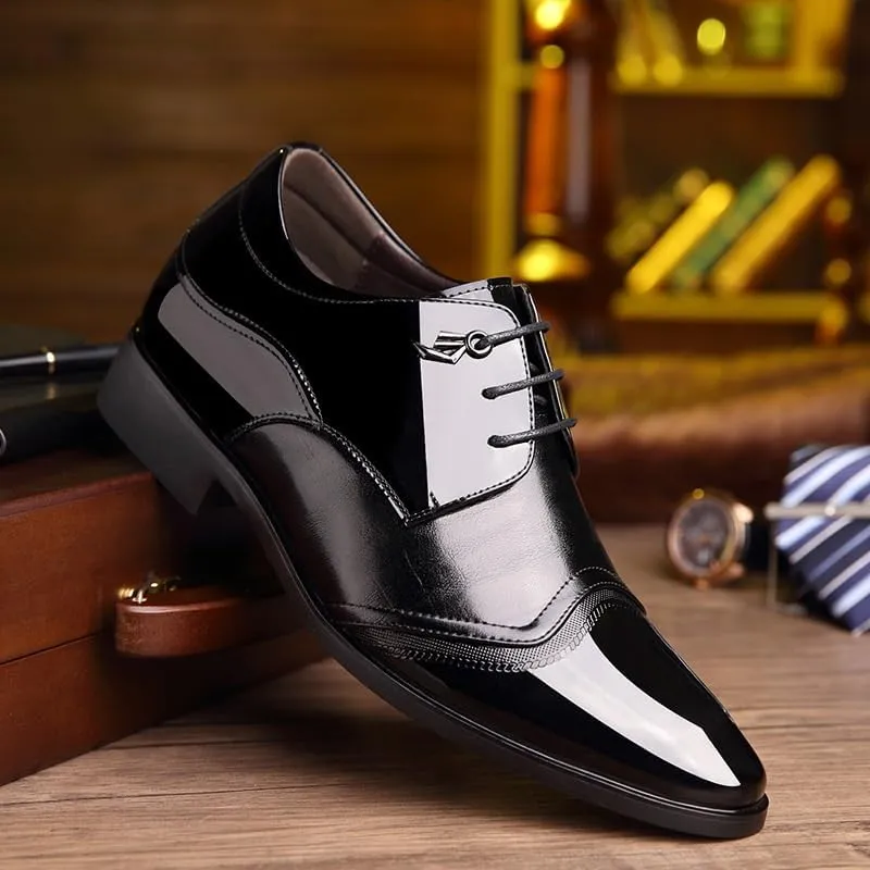 Derby Shoes Classic Men's Oxfords Mens Casual Dress Shoes Genuine Leather Business