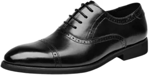 Dress Oxford Formal Shoes for Men Men's Leather Lace-Up Oxfords Breathable Summer Shoes for Men, Stylish Business & Casual Leather Shoes Fashionable Men’s Leather Oxfords