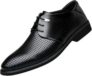 Fashion Breathable Hollow Pointed Toe Oxford Shoes Men's Tuxedo Patent Leather Dress Shoes Formal Business Shoes Oxfords