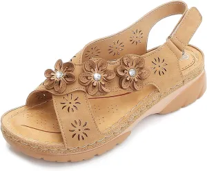 Flats Sandals for Women Summer Open Toe Lightweight Ankle Strap Walking Sandals Casual Slip on Beach Sandal
