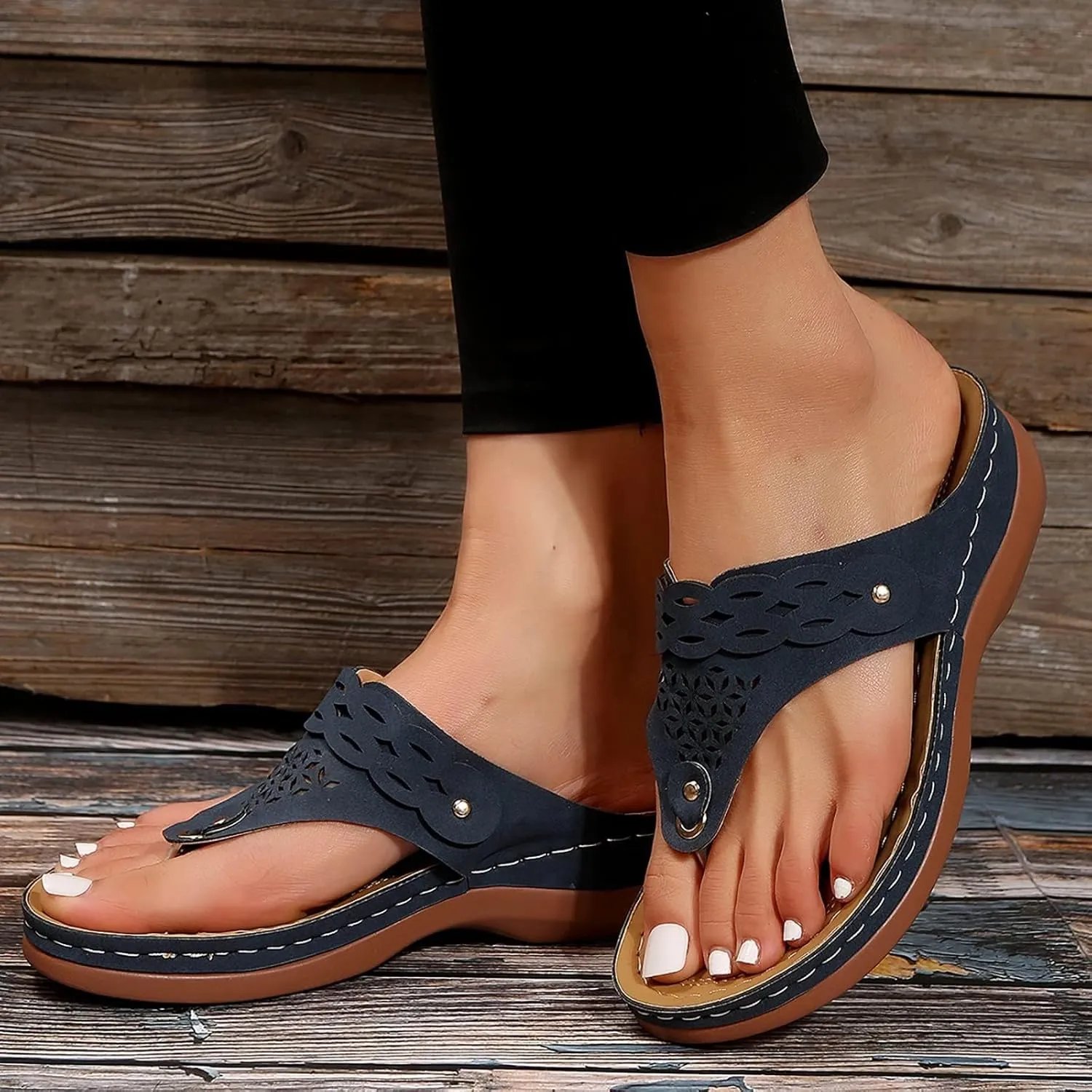 Flip Flops for Women Orthopedic Sandals with Arch Support Comfortable Walking Shoes Summer Dressy Sandal Arch Support Wedge Summer Slip on Thong Sandals Casual Trendy Flip Flops 2025