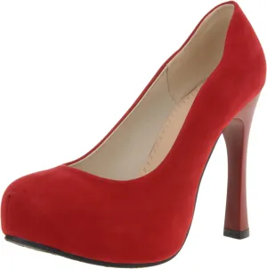 Gicoiz Platform Stiletto Heels Women Round Toe Suede Pumps