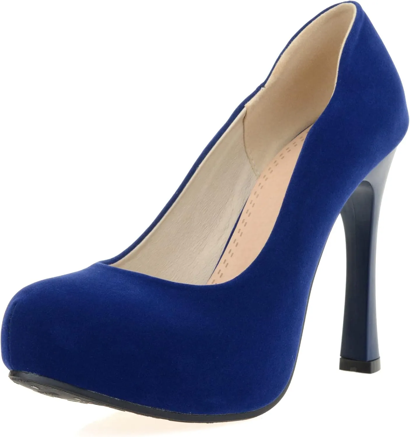 Gicoiz Platform Stiletto Heels Women Round Toe Suede Pumps