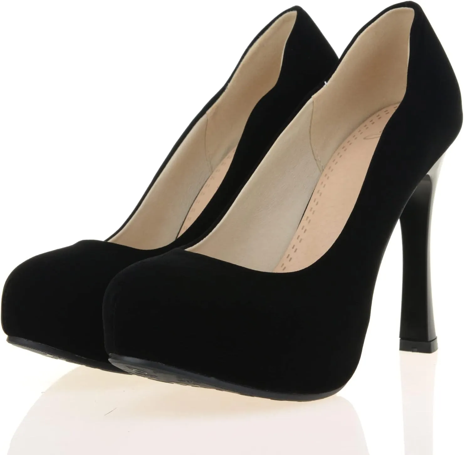 Gicoiz Platform Stiletto Heels Women Round Toe Suede Pumps