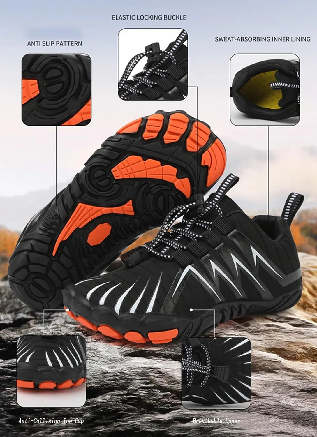 Giltpeak Hike Barefoot Womens Winter Boots, Non-Slip Walking Snow Boots for Men, Waterproof Hiking Shoes Outdoor