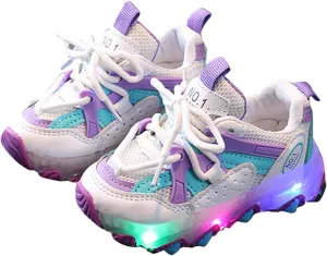 Girls Boys Sneakers Toddler Light Up Shoes Baby Lightweight Flashing Walking Shoes Athletic Running Shoe Cute