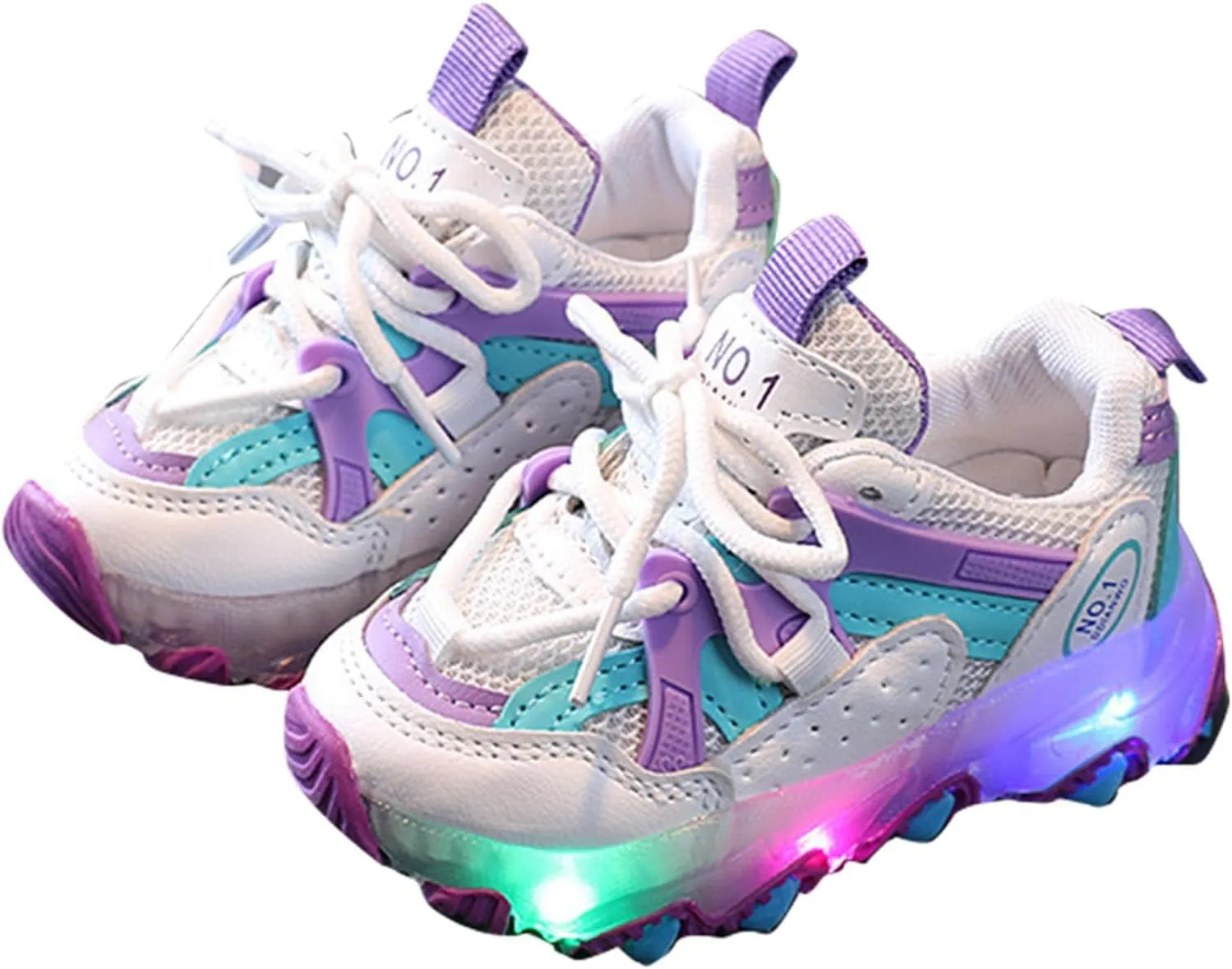 Girls Boys Sneakers Toddler Light Up Shoes Baby Lightweight Flashing Walking Shoes Athletic Running Shoe Cute
