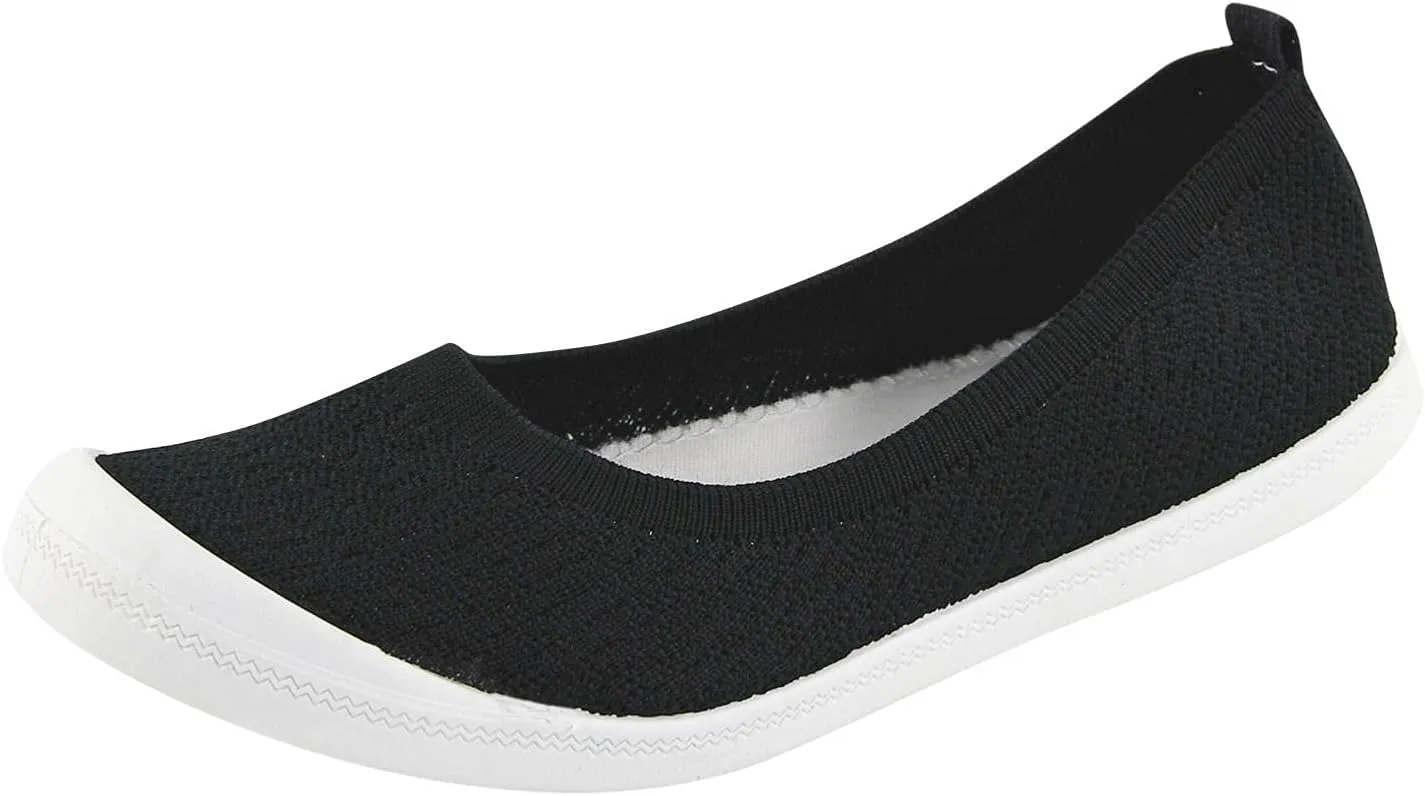 Hbeylia Slip On Loafers For Women Lightweight Breathable Mesh Ballet Flats Walking Shoes Soft Comfort Knit Slip-On Flats Fashion Casual Low Top Knitted Fashion Sneakers Work Nurse Driving Shoes