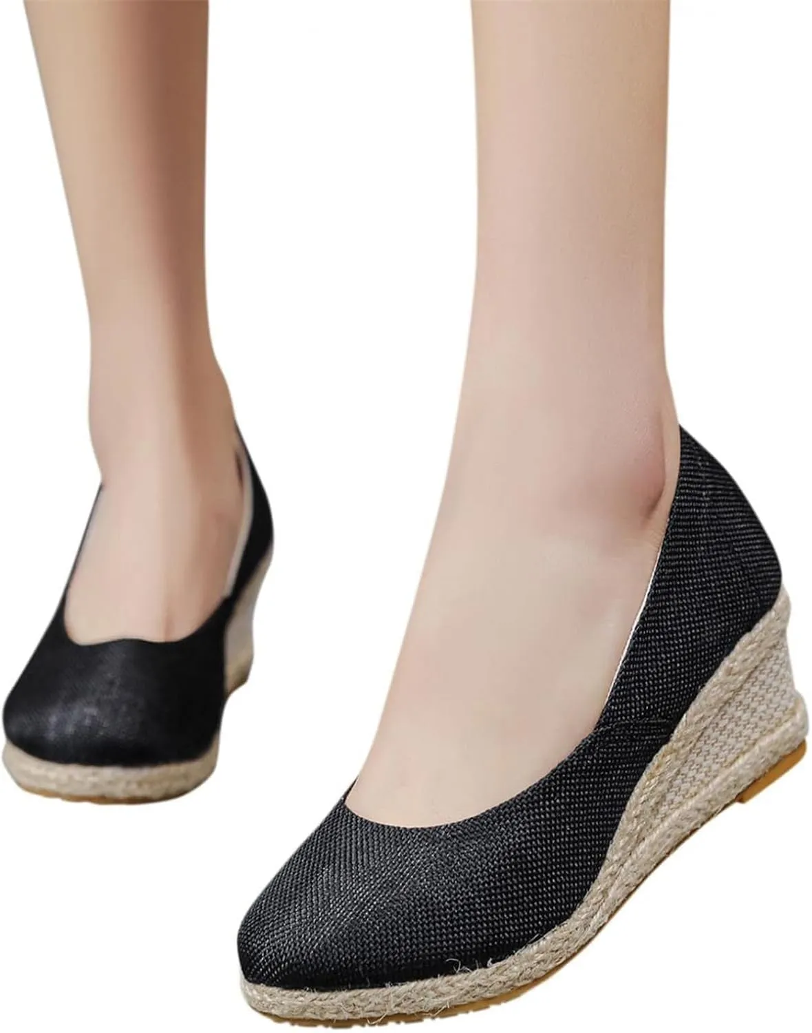 High Platform Wedge Sandals for Women Closed Toe Slip On Sandals Comfortable Wedge Pumps Shoes Casual Beach Shoes