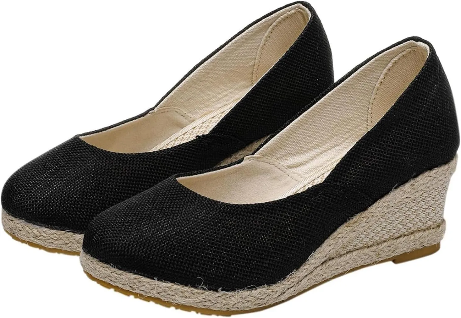 High Platform Wedge Sandals for Women Closed Toe Slip On Sandals Comfortable Wedge Pumps Shoes Casual Beach Shoes