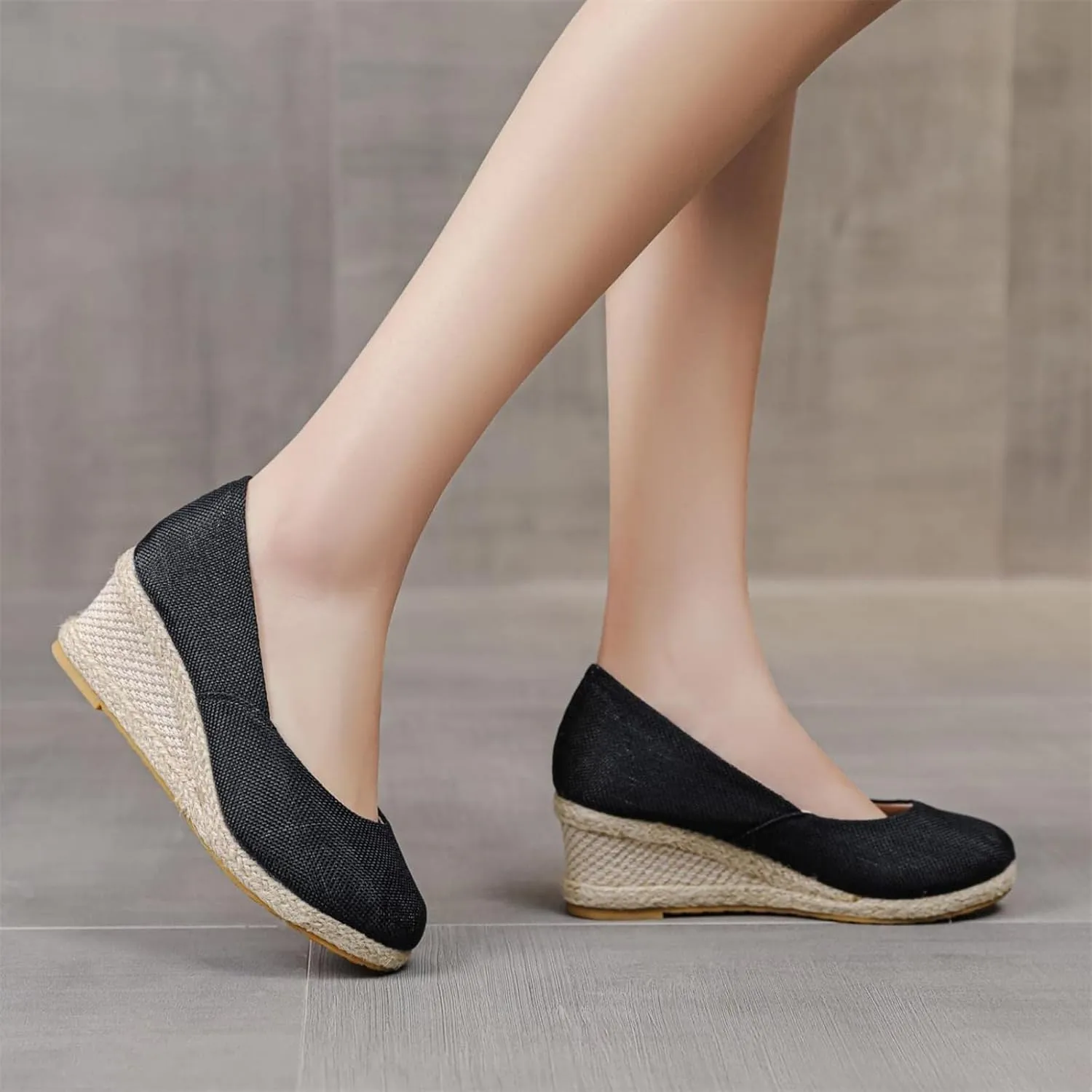 High Platform Wedge Sandals for Women Closed Toe Slip On Sandals Comfortable Wedge Pumps Shoes Casual Beach Shoes