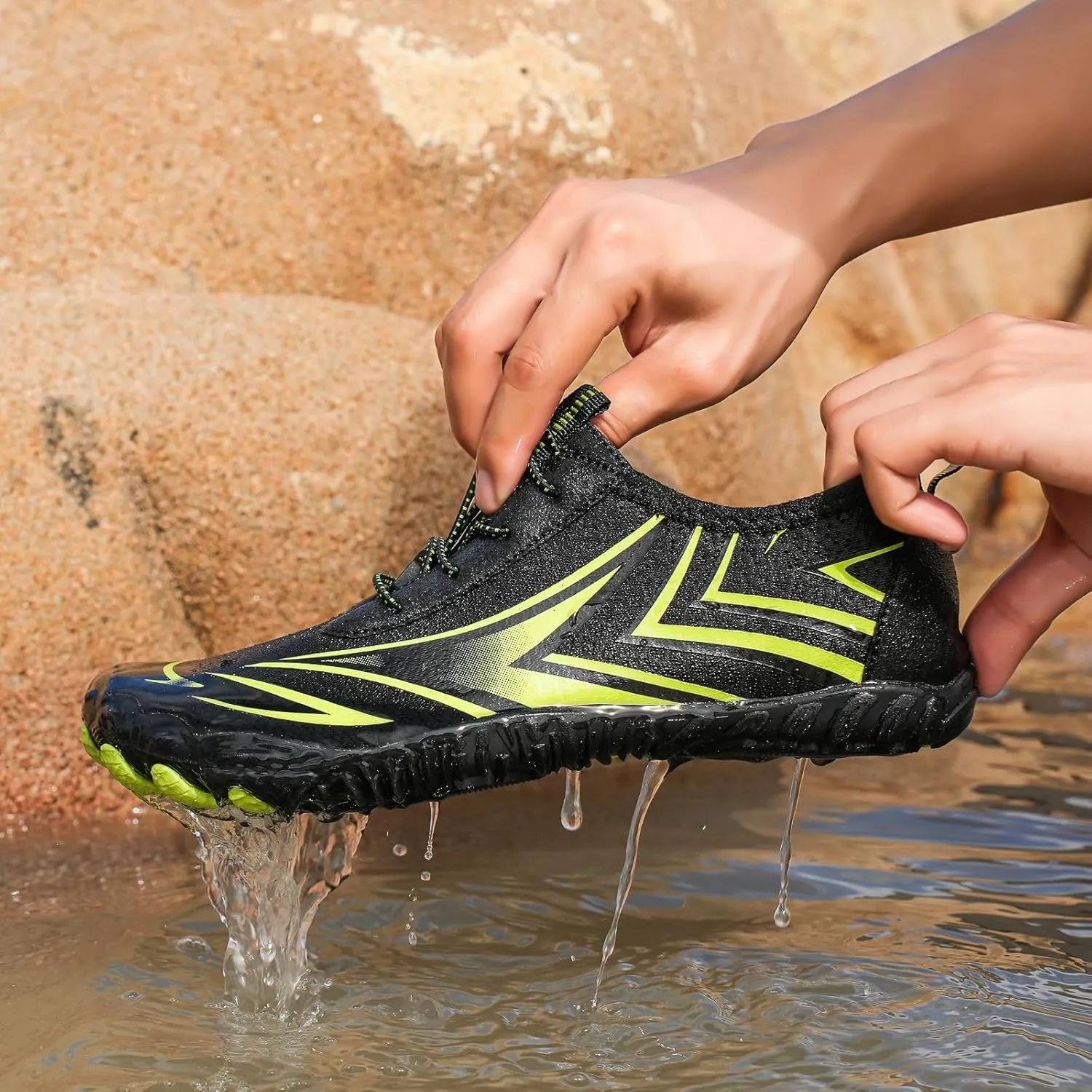 Hike Barefoot Footwear for Women Men Lightweight Non-Slip Hiking Athletic Footwear,Quick-Dry&Wide Toe Box Breathable Trail Shoes,Summer Comfortable Grounded Shoes with Adjustable Shoelaces