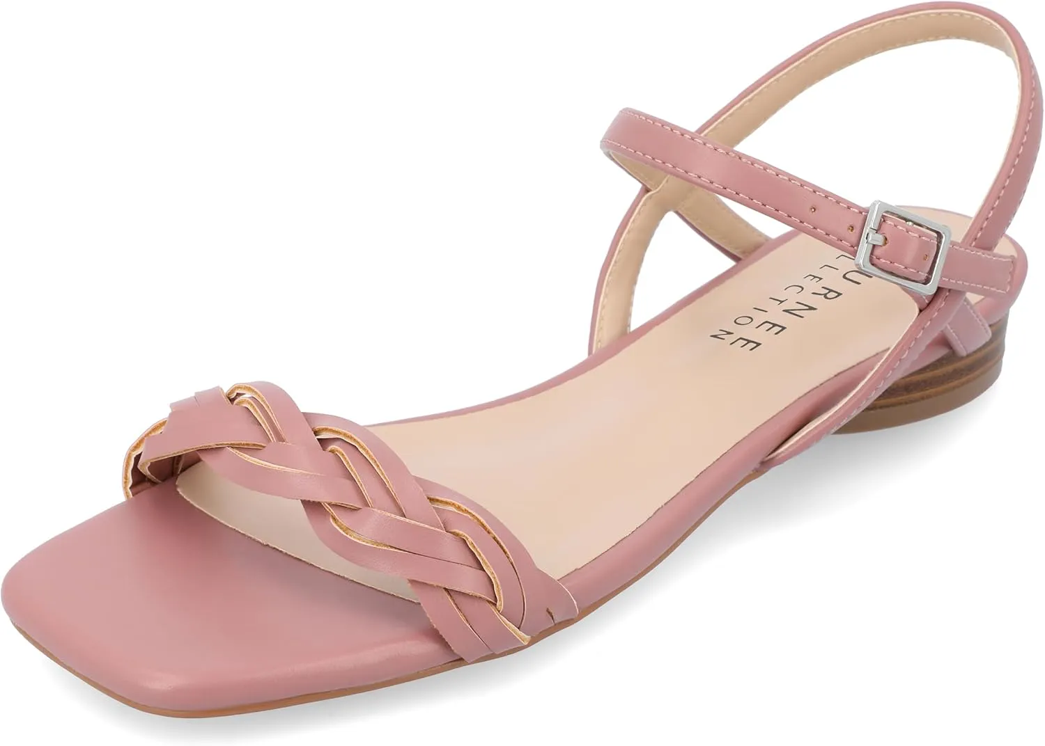 Journee Collection Womens Faux Leather Square toe Ankle Strap