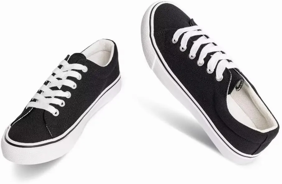 JUDIS Women's Lace Up Low Top Canvas Shoes Fashion Casual Sneakers