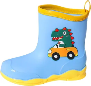 Kids Cartoon Dinosaur Printed Rain Shoes Shoes Outdoor Slip Boots Non Slip Rain Children's Shoes Kids Ankle Boots