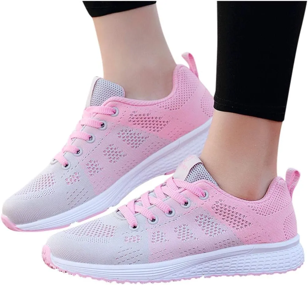 Ladies Mesh Breathable Non Slip Casual Walking Shoes Comfortable Lighweight Sneakers Low Top Slip on Soft Sole Outdoor Sports Shoes for Women