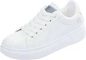 Ladies Simple White Breathable Non Slip Casual Walking Shoes Comfortable Lighweight Sneakers Low Top Slip on Soft Sole Solid Color Outdoor Sports Shoes for Women