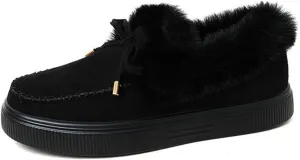 Ladmiple Boots For Women Ankle Booties Winter Snow Boots with Fur Lined Warm Slip On Comfortable Outdoor Walking Shoes