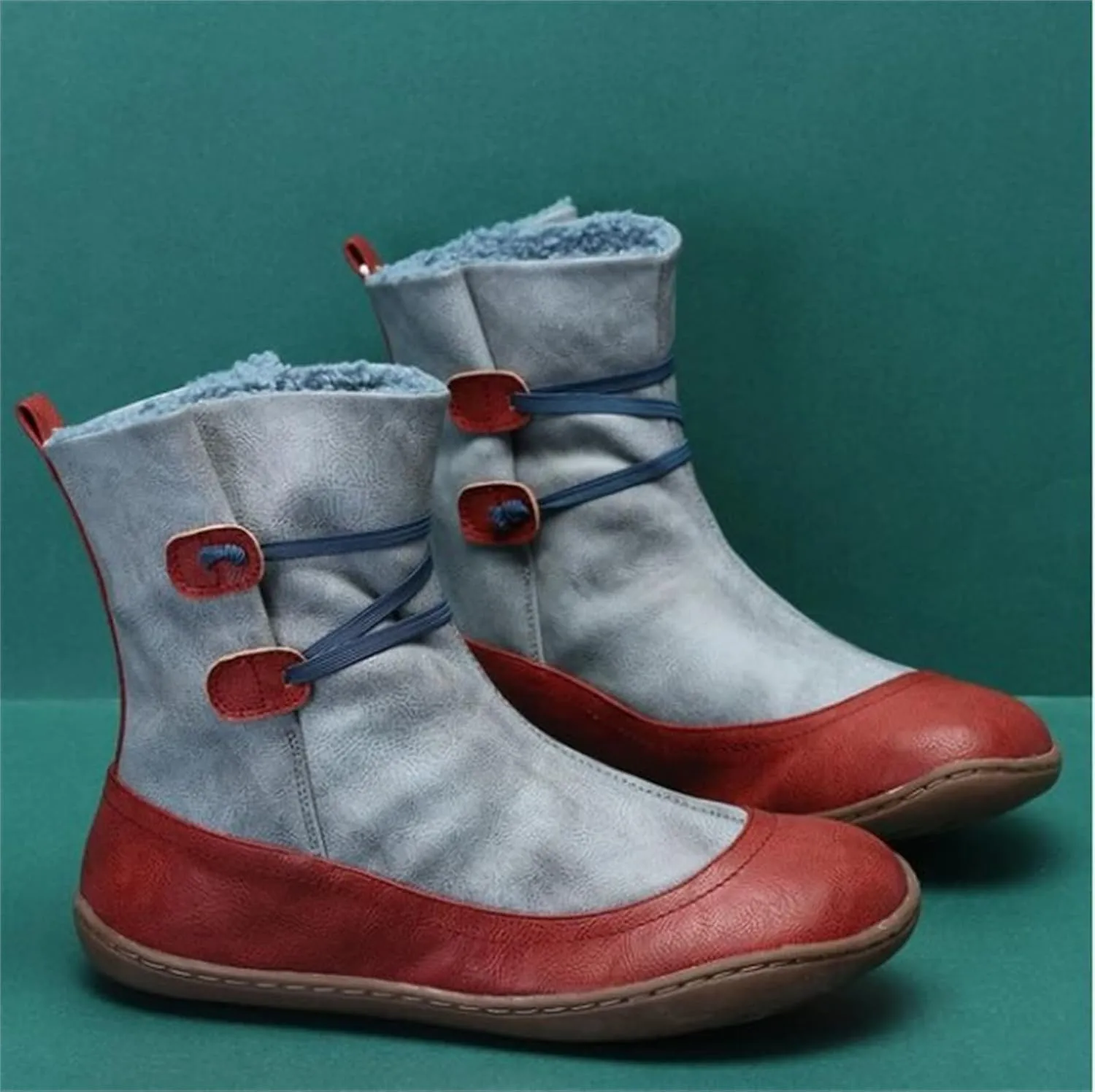 Ladmiple Snow Boots For Women Cute Tall Mid Calf Boots Warm Ankle Booties Slip On Outdoor Fur Lined Walking Winter Shoes