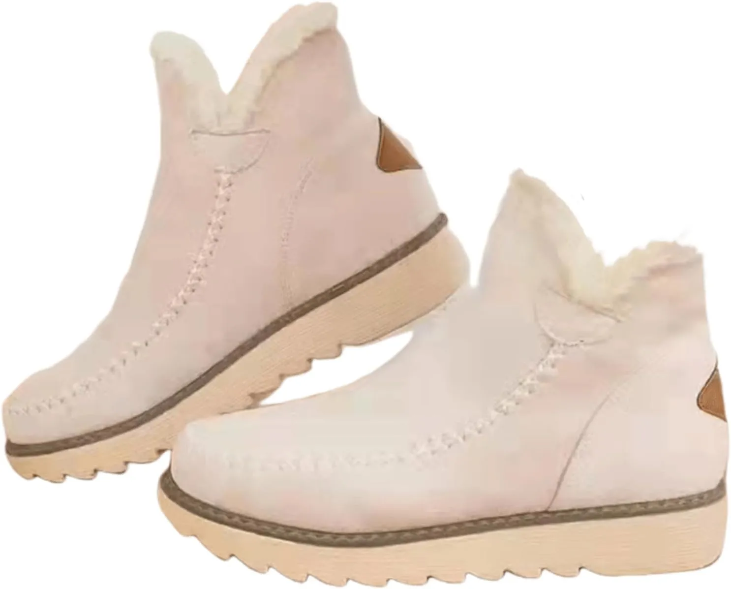 Ladmiple Snow Boots For Women Wide Width High-top Winter Boots Lace Up Warm Comfortable Outdoor Fur Lined Ankle Booties