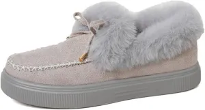Ladmiple Winter Boots For Women 2024 Warm Fur Lined Snow Boots Outdoor Short Ankle Booties Slip On Fashion Walking Shoes