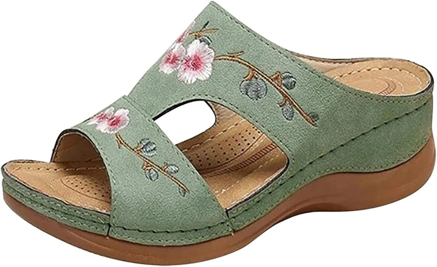 Lausiuoe Dress Sandals For Women Orthotic Dressy Casual Summer Arch Support Comfortable Flat Slides Orthopedic Flip Flops