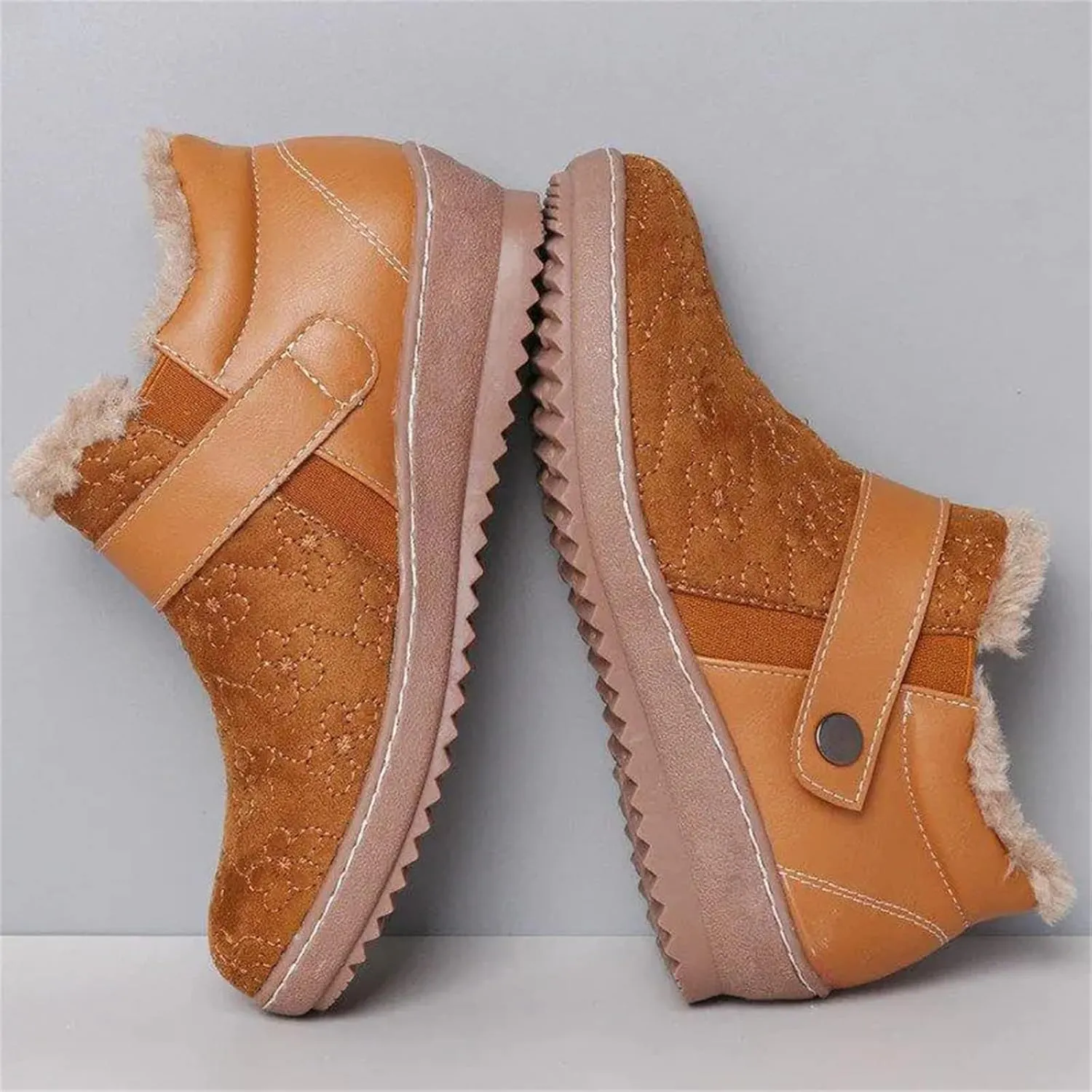 Lausiuoe Snow Boots For Women Cute Wide Calf Warm Fur Lined Winter Ankle Booties Casual Fashion Fuzzy Warm Outdoor Shoes