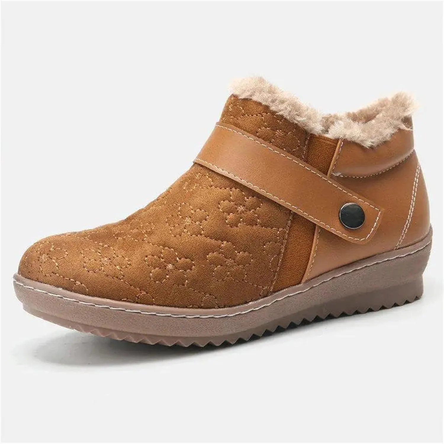 Lausiuoe Snow Boots For Women Cute Wide Calf Warm Fur Lined Winter Ankle Booties Casual Fashion Fuzzy Warm Outdoor Shoes