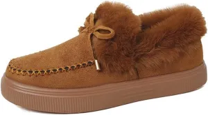 Lausiuoe Winter Fashion Boots For Women 2024 Snow Boots Warm Casual Trendy Comfortable Slip On Outdoor Fur Lined Fuzzy Shoes