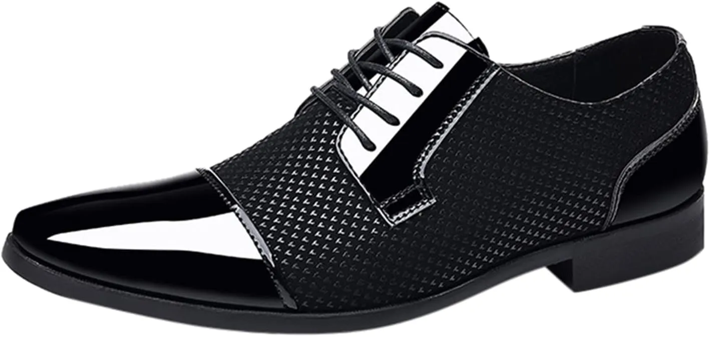Mens Business Casual Slip On Shoes Classical Style Leather Shoes for Men Slip On PU Leather Low Rubber Sole Block Heel Work Men's Dress Shoes Loafers Leather